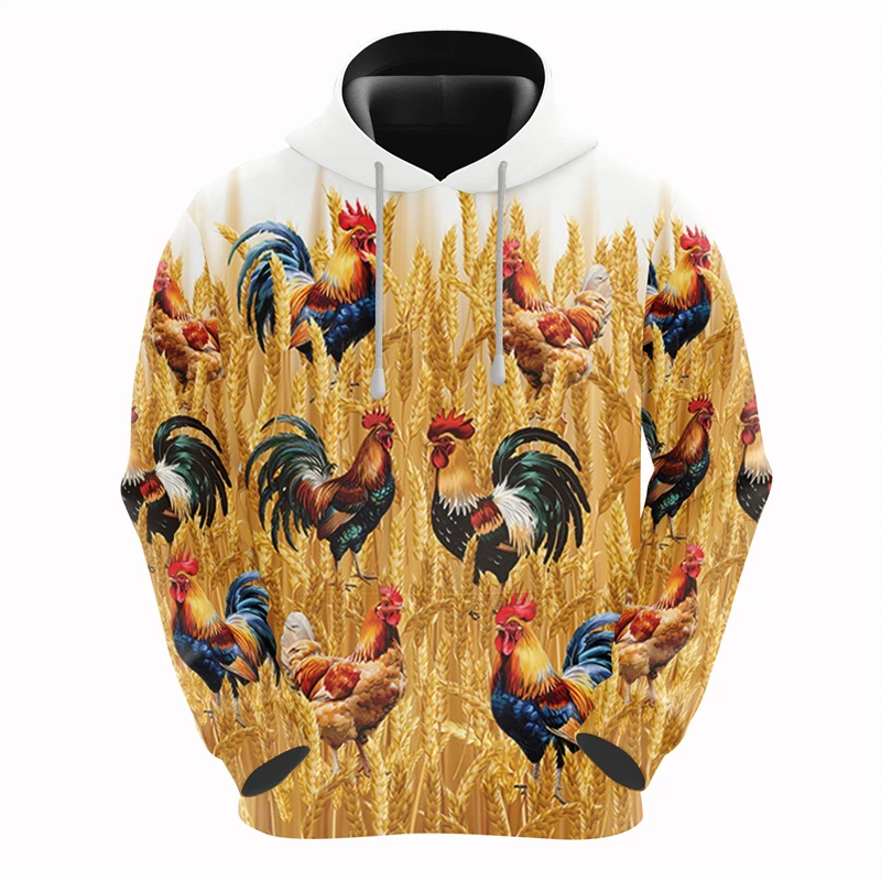 Autumn Funny Chicken 3D Print Hoodies Men Women Fashion New Casual Sweatshirts Rooster Hoodie Pullovers Tracksuit Clothing Hoody