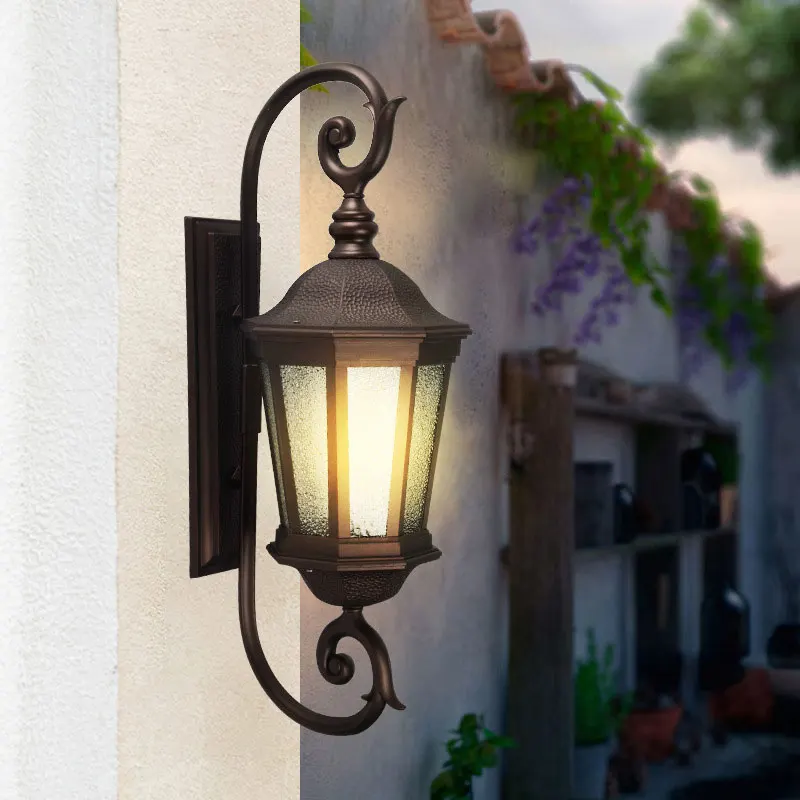Waterproof Outdoor Wall Lamp European Retro Style for Balcony Courtyard American Corridor Staircase Indoor/Outdoor Lighting