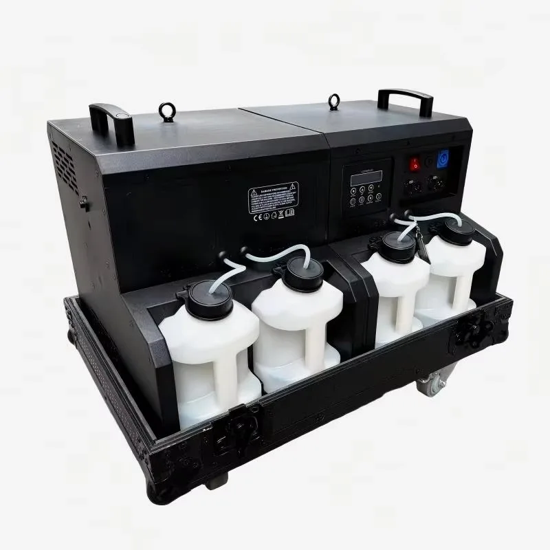 3000W 4-Eyes LED RGBW Bubble Fog Machine with Flight case  Wireless DMX512 Control for Wedding Use