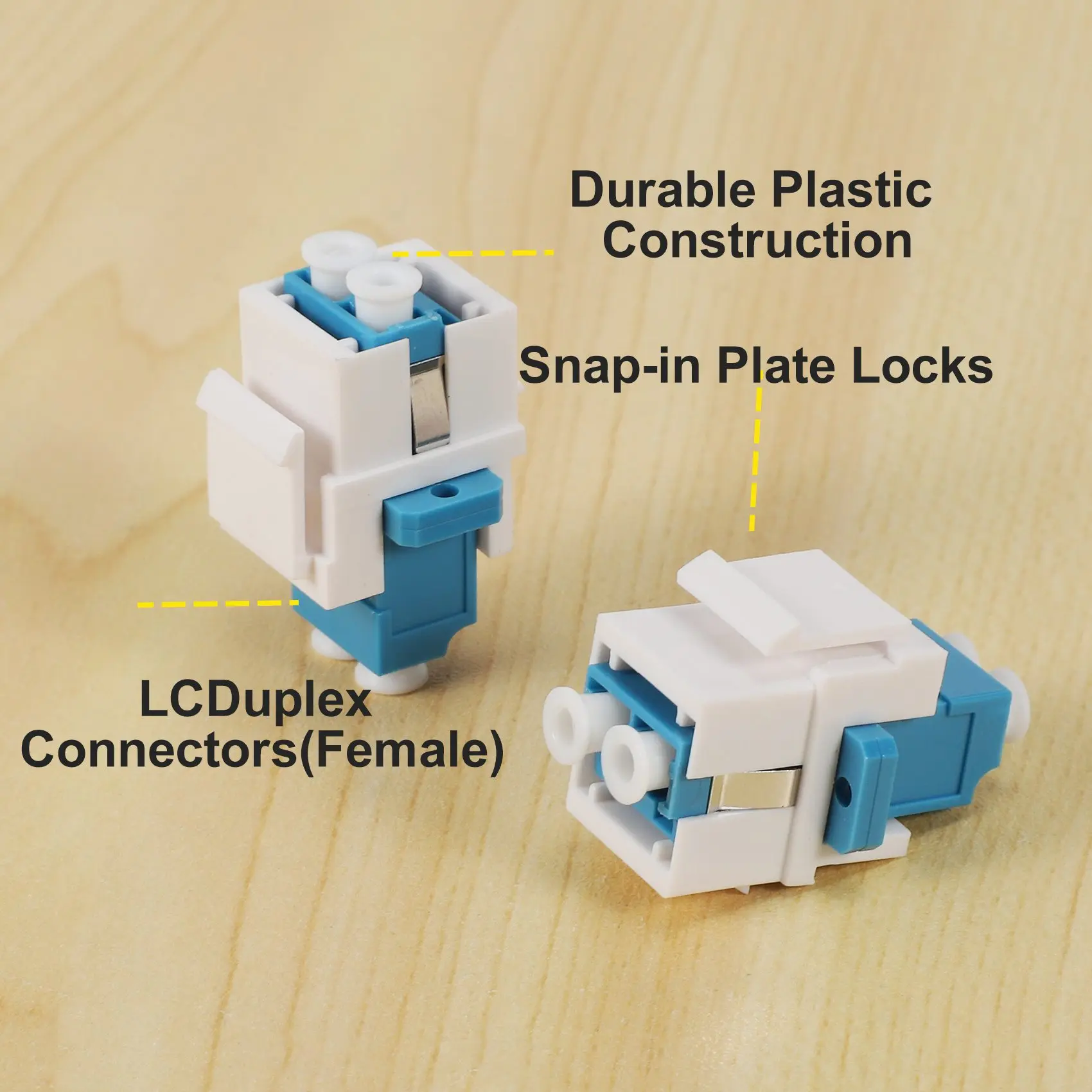 ELECT-LC Fiber Optic Adapter LC To LC Duplex Multimode 10GB F/F Keystone Coupler For Wall Plates, Patch Panels