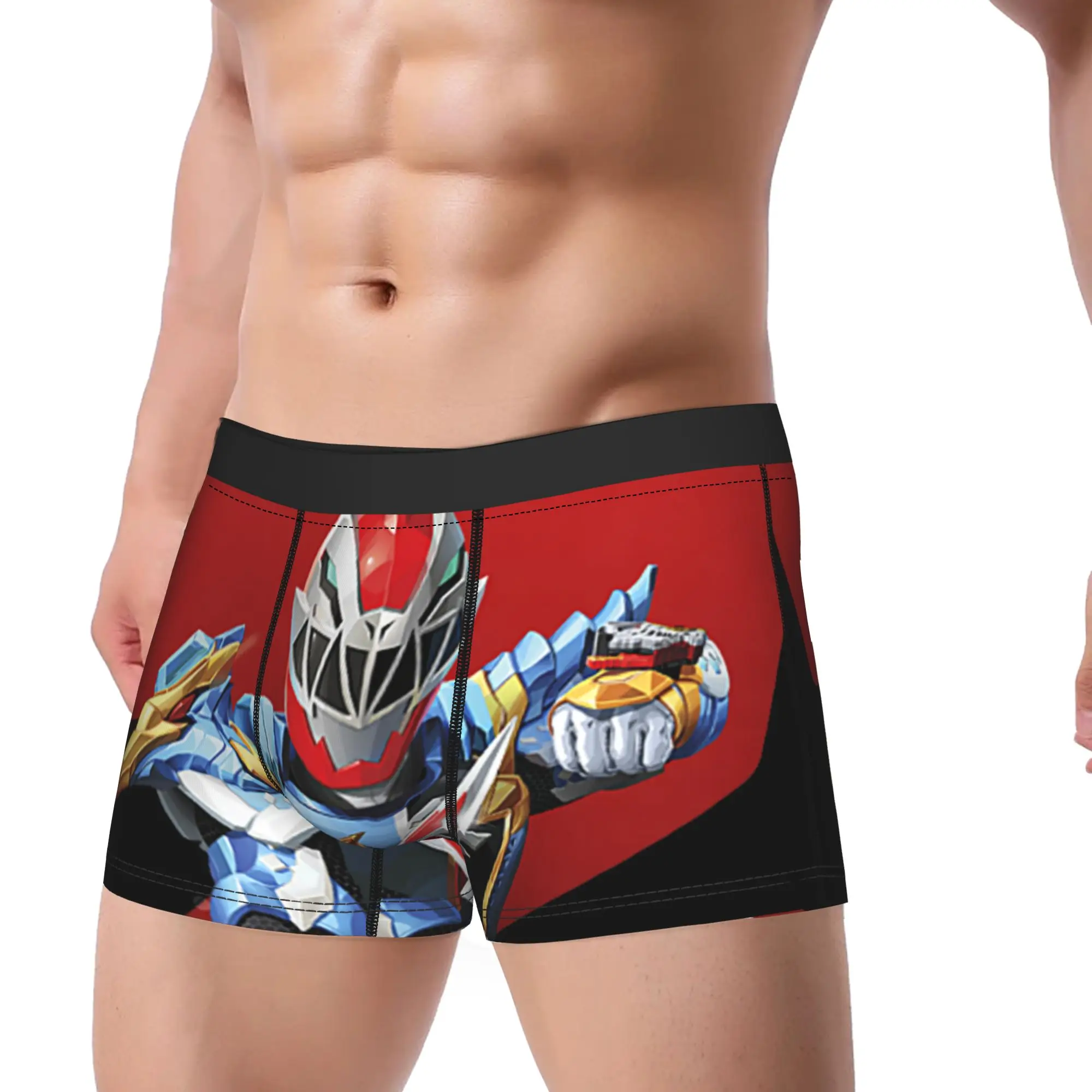 Power Rangers Birthday Boy Dino Fury Red Ranger Epic Pose (2) boxers  Underpants Homme Panties Print Shorts Boxer Briefs