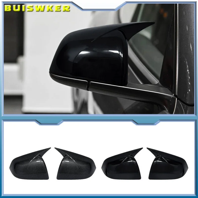 

For Tesla Model Y 2020-2022 Rearview Mirror Cover ABS+Carbon Fiber Reversing Mirror Cover Car Modification Accessories