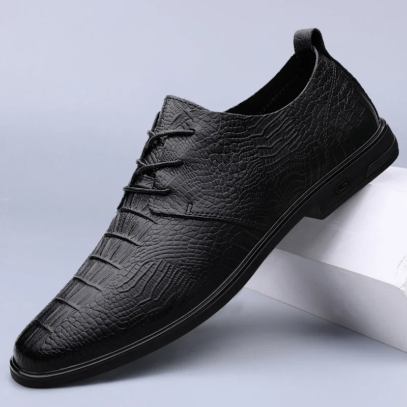 Spring Comfortable Lace Up Casual Leather Shoes Luxury Brand Men's Fashionable New Style Men's Classic White Soft Soled Loafers
