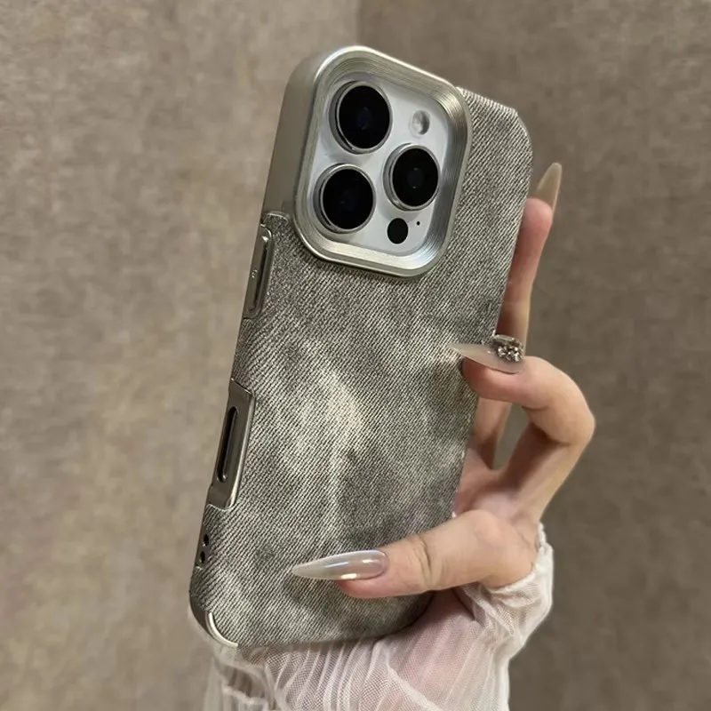 

Luxury Fashion Matte Faux Leather Phone Case For iPhone 17 16 15 14 11 12 13 Pro Max Plus Air Shockproof Bumper Back Cases Cover