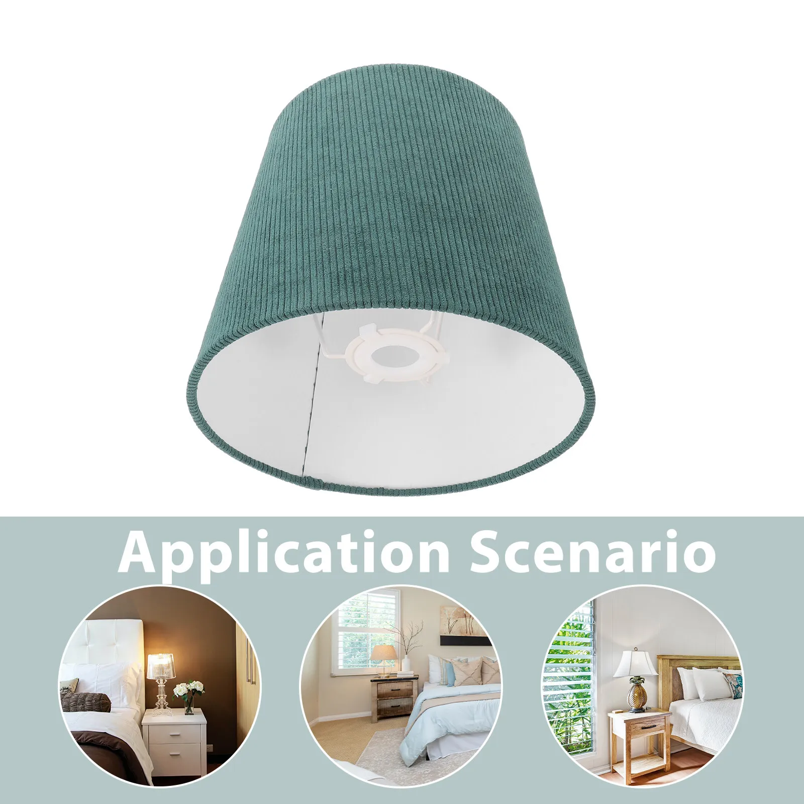 Modern Green Fabric Desk Lampshade Cloth Drum Lamp Shade Cover for Bedroom Living Room Study Night Light Fabric Bell Lampshade