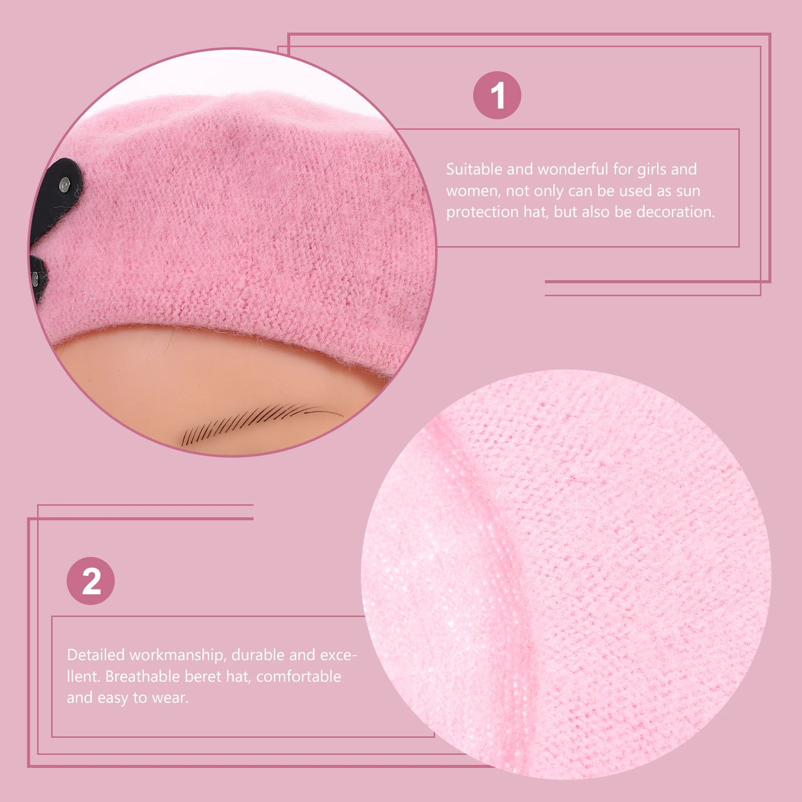 

Breathable Women Beret Hat Sun Protection Fashionable Vintage French Style Nylon Hats for Girls Travel Beach Photoshoot