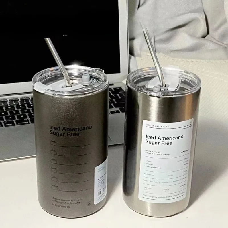 

Coffee cup stainless steel insulated portable straw cup, soda cup