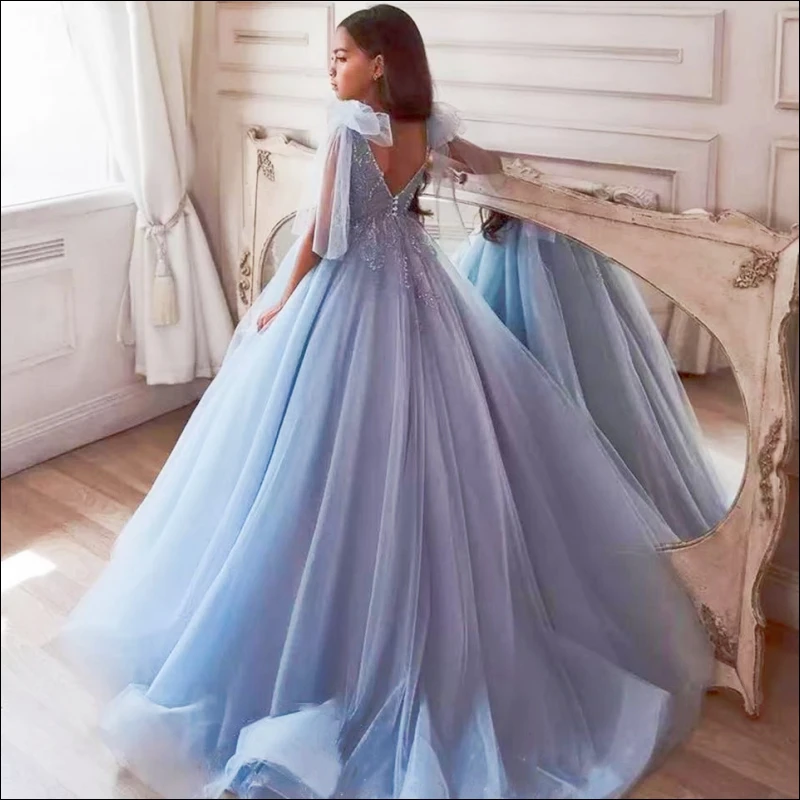 Vestidos de flores para niñas, vestidos de primera comunión, fiesta de graduación, vestido de princesa, desfile, vestido de Graduación