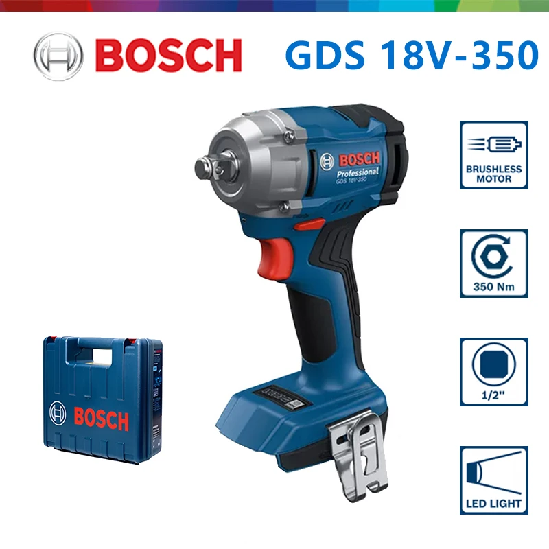 BOSCH GDS 18V-350 Impact Wrench 3-Torque Settings Adjustment Driver 350Nm 1/2