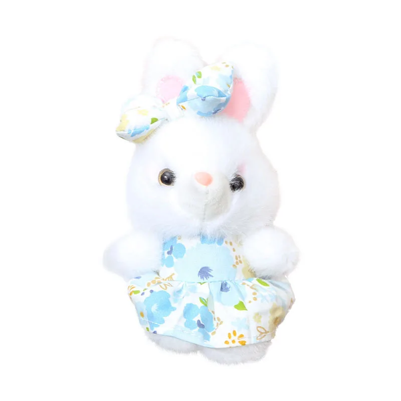 Jouet en peluche de lapin de simulation de jupe de fleur, pendentif mignon, porte-clés en peluche, beurre doux, cadeau moelleux