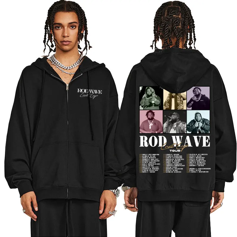 

Rapper Rod Wave Last Lap Tour Zipper Hoodie Men Women Fashion Hip Hop Vintage Zip Up Jacket Men's Casual Oversize Zip Up Hoodies