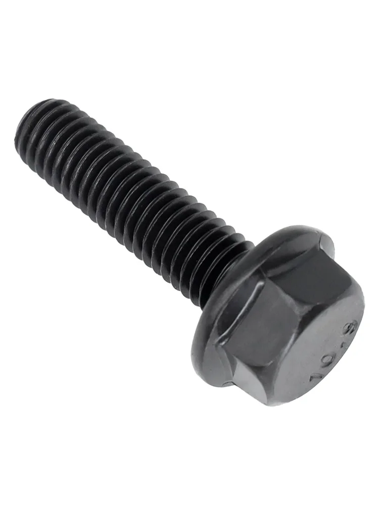 1~5pcs M6 M8 M10 M12 M14 M16 Hexagon Flange Screws Bolt Hex Flange Cap Screws Fastener Grade 10.9 Black Carbon Steel