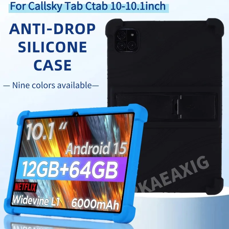 

For Callsky-Tab Ctab 10 Android 15 Tablet 10.1Inch Shockproof Cover Callsky-Tab Cpad 10 Soft Silicon Stand Protective Shell