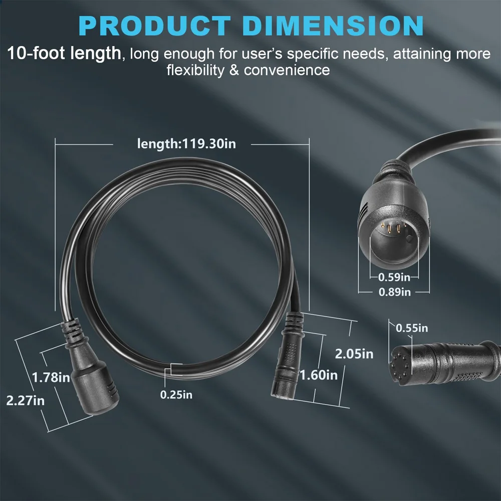 000-14414-001 10-feet Transducer Extension Cable for Lowrance TripleShot/SplitShot Transducers and Hook2 Series Fish Finder