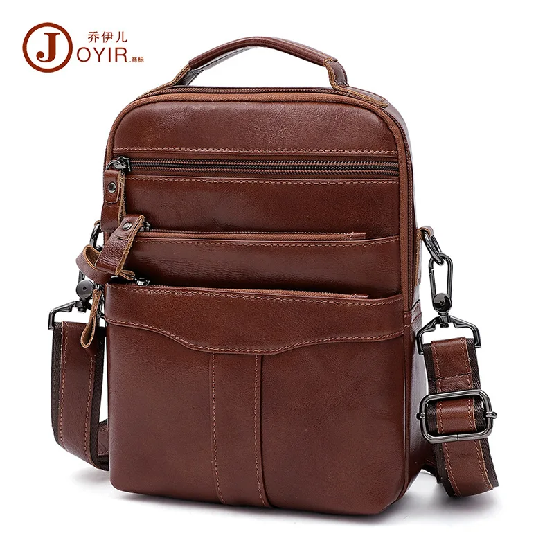 Korean Fashion Men's Messenger Bag Large Capacity Men's Real-Leather Bag Retro Multi-Functional Shoulder Messenger Bag Cross-Bor