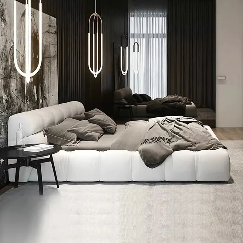 

Design Bedroom Massage Bed Frame Queen Double Modern Storage Space Saving Simple Bed Sleeping Safe Muebles Trendy Furniture