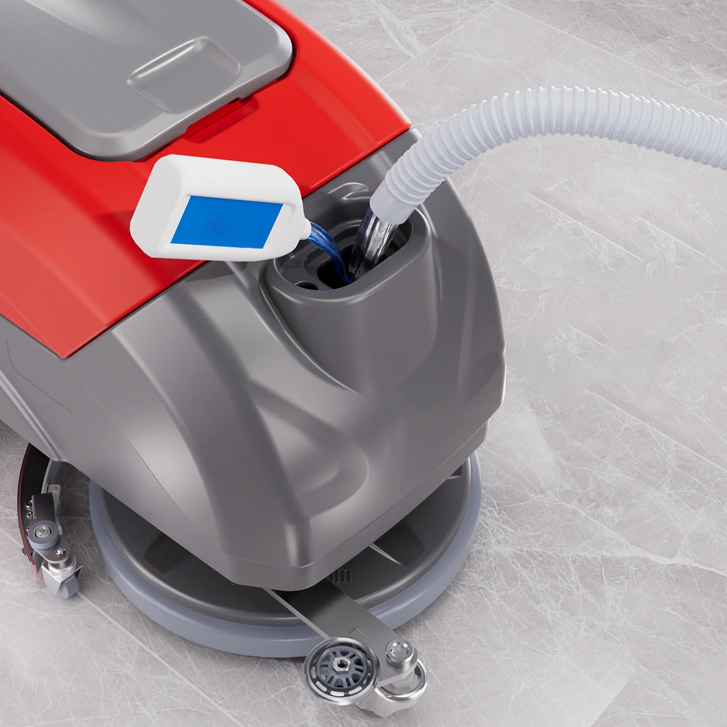 Коммерческая компактная прогулочная сушильная машина для мытья полов с батарейным питанием