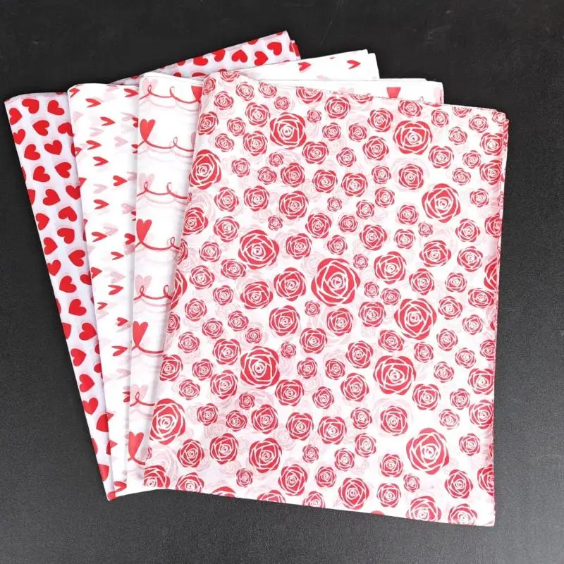 New 10 Sheets Festive Party Wedding DIY Gift Packing Supplies Love Type Tissue Paper Flower 50x66cm Gift Packaging Home Decor