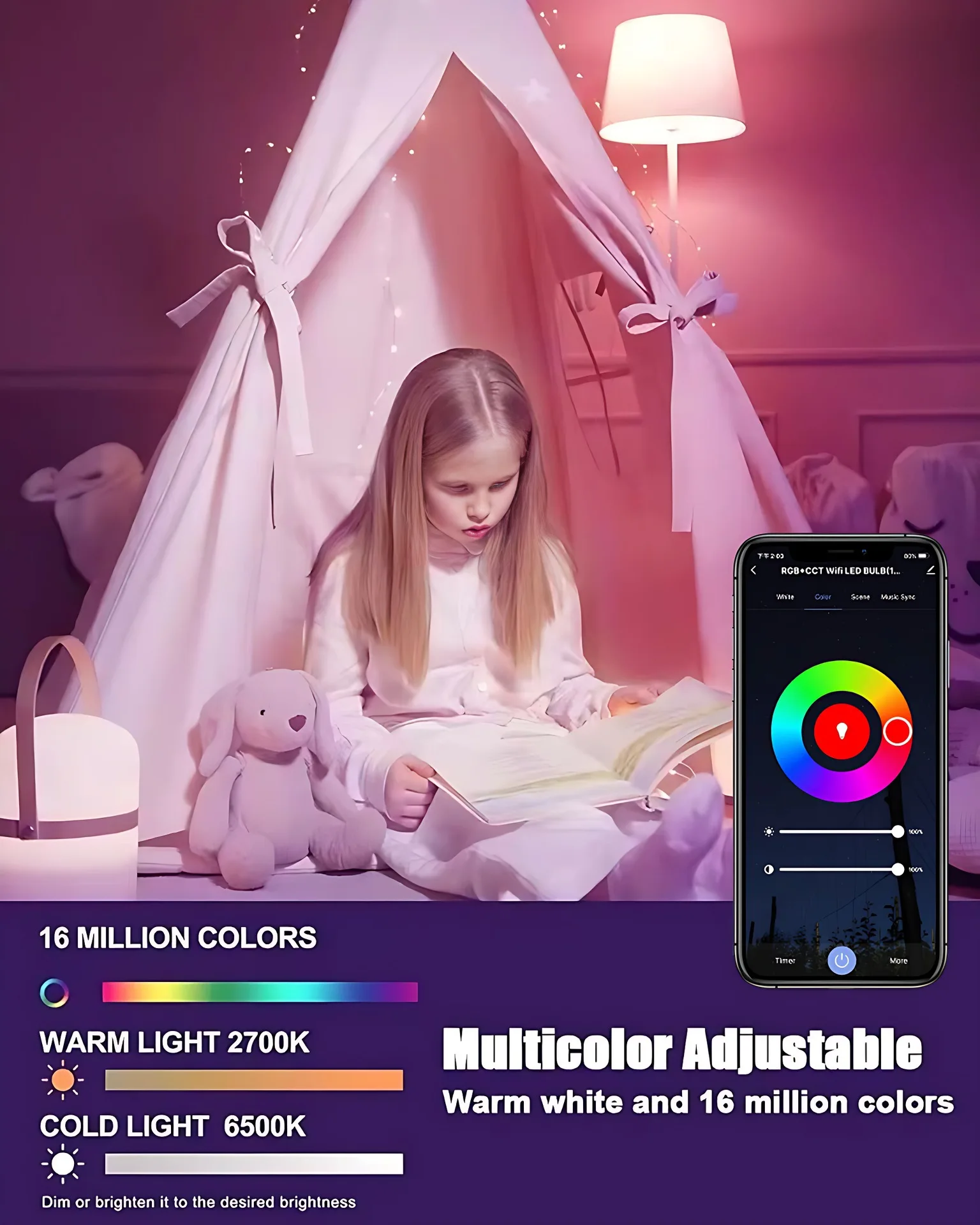 Tuya Bluetooth Wi-Fi Умные лампочки E27 Светодиодная лампа RGB Smart Bulb 15 Вт Приложение Smart Life Голосовое управление с Alexa Alice Google Home