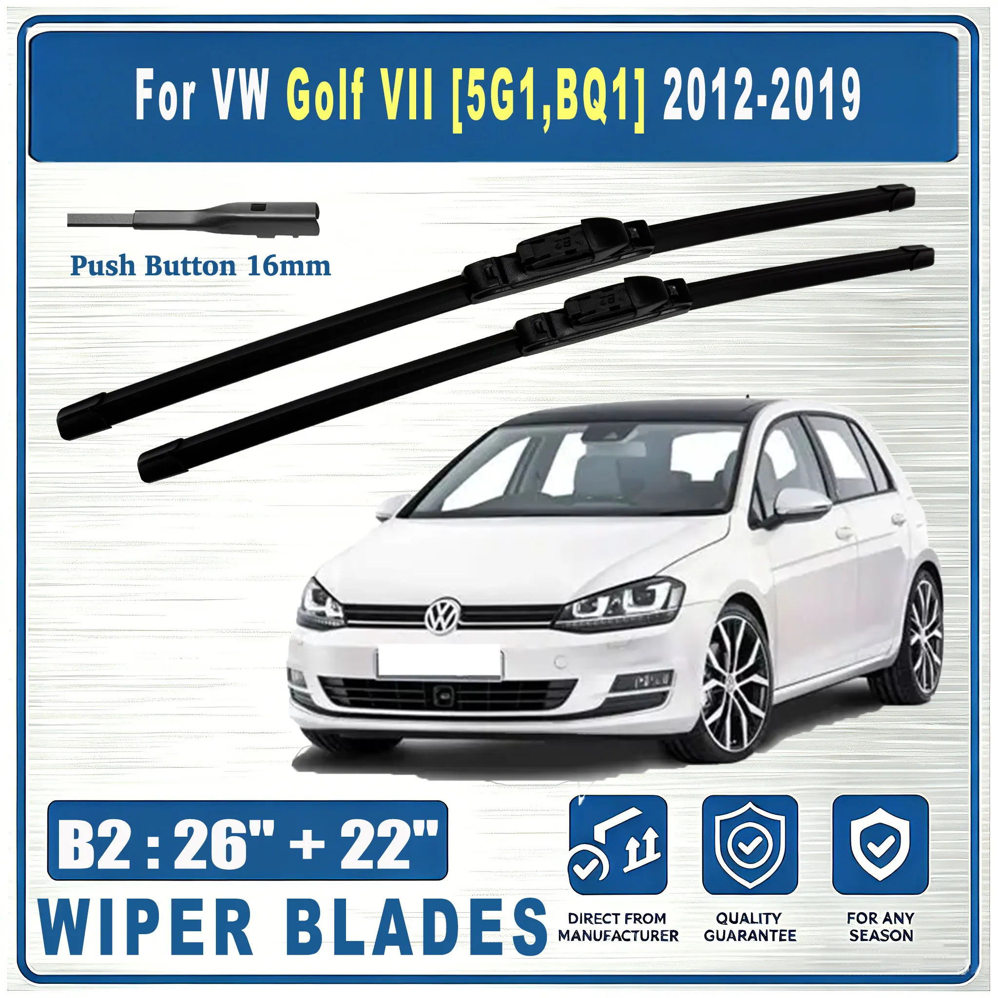 For VW Golf VII [5G1,BQ1] 2012-2019 Front B2 26