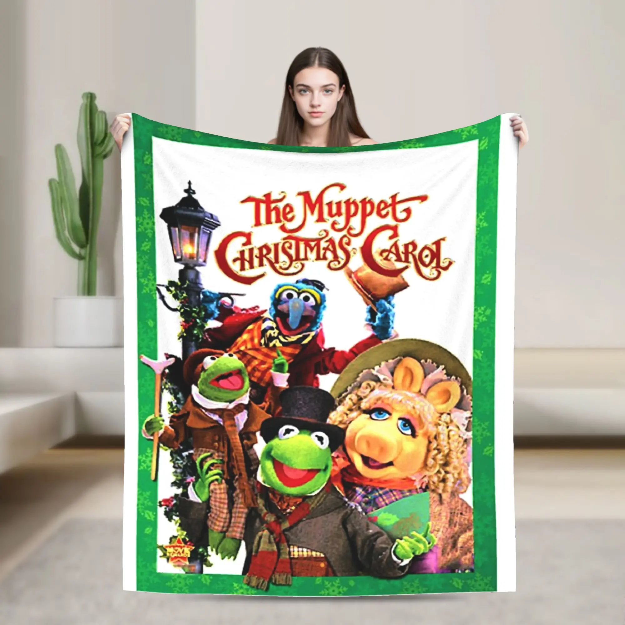The Muppet Christmas Carol 20th Anniversary Muppet Show Flannel Blanket  Novelty Throw Blankets for Home 150*125cm Bedspread
