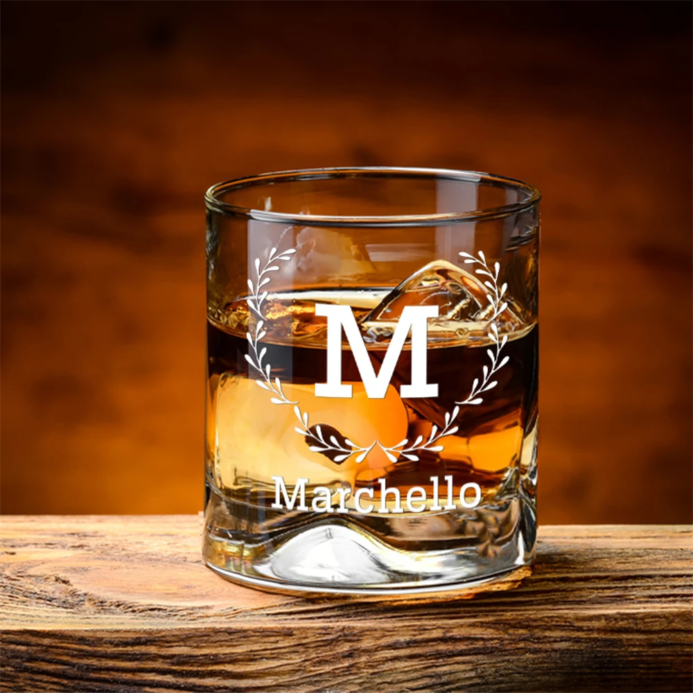 Bicchiere da whisky personalizzato regali personalizzati per uomo nome inciso tazza da Cocktail Idea regalo per papà padre fratello figlio adulto