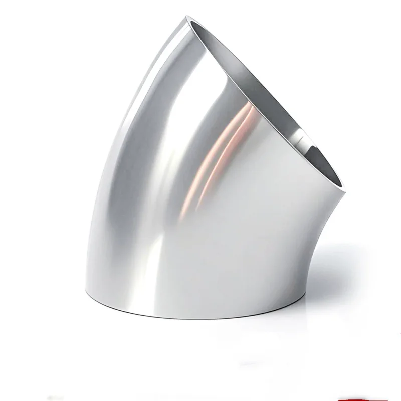 Sanitary Food Grade 45 Degree Weld Elbow 304 Stainless Steel, Polished Butt Weld Pipe Fitting, 19/25/32-102mm OD Press Fitting