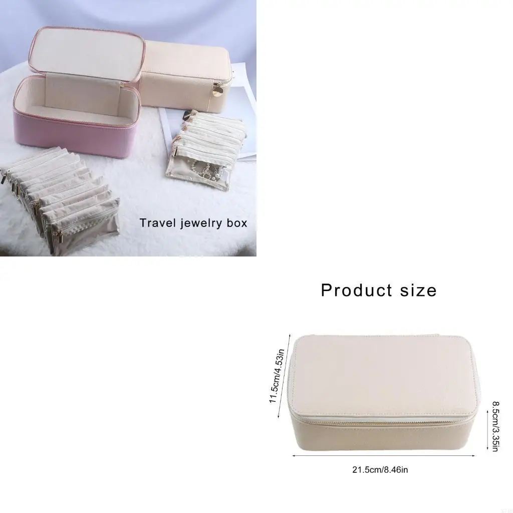 

Jewelry with 12 Individual Velvets Pockets Rings and Necklaces Holder