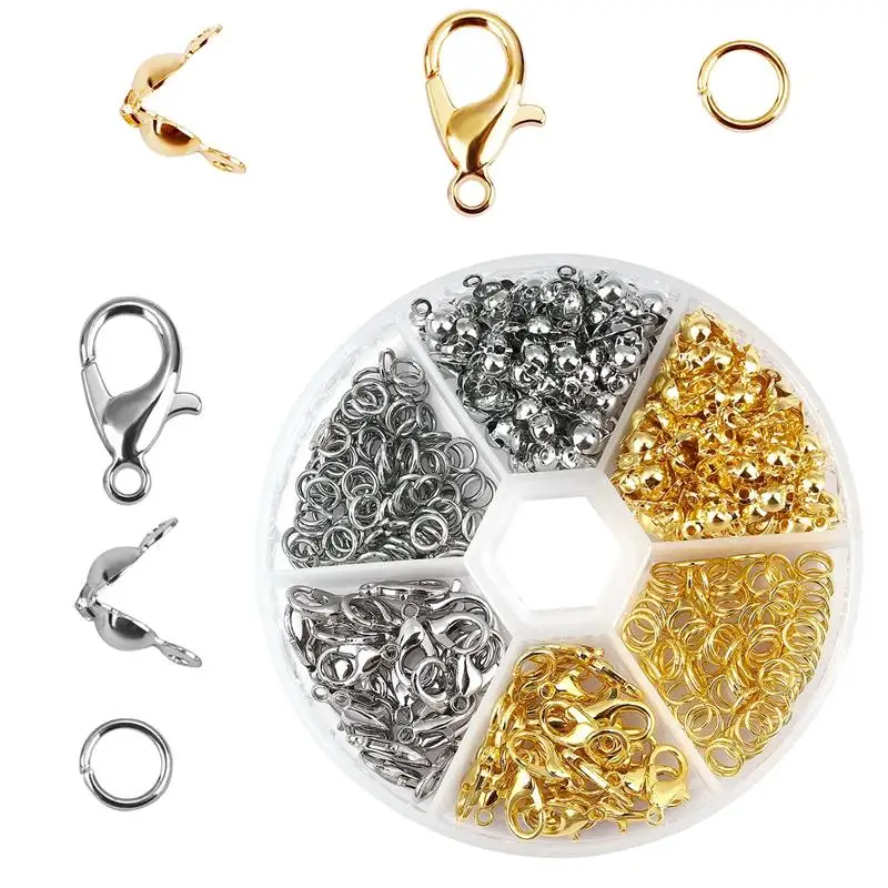 

Alloy Accessories Jewelry Findings Set Repair Tools Lobster Clasp Closed Loop Box Sets for DIY Jewelry Making Supplies