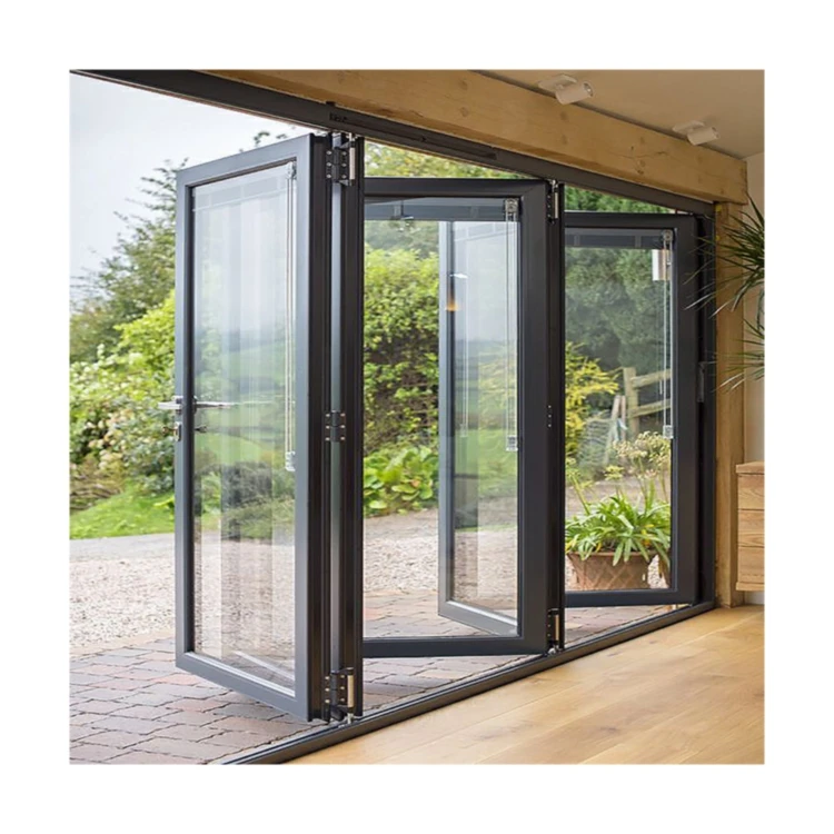 

Ace Latest Fashion Hot Selling Aluminum Folding Door For House New Design Bi-Folding Door Aluminum Glass Folding Door