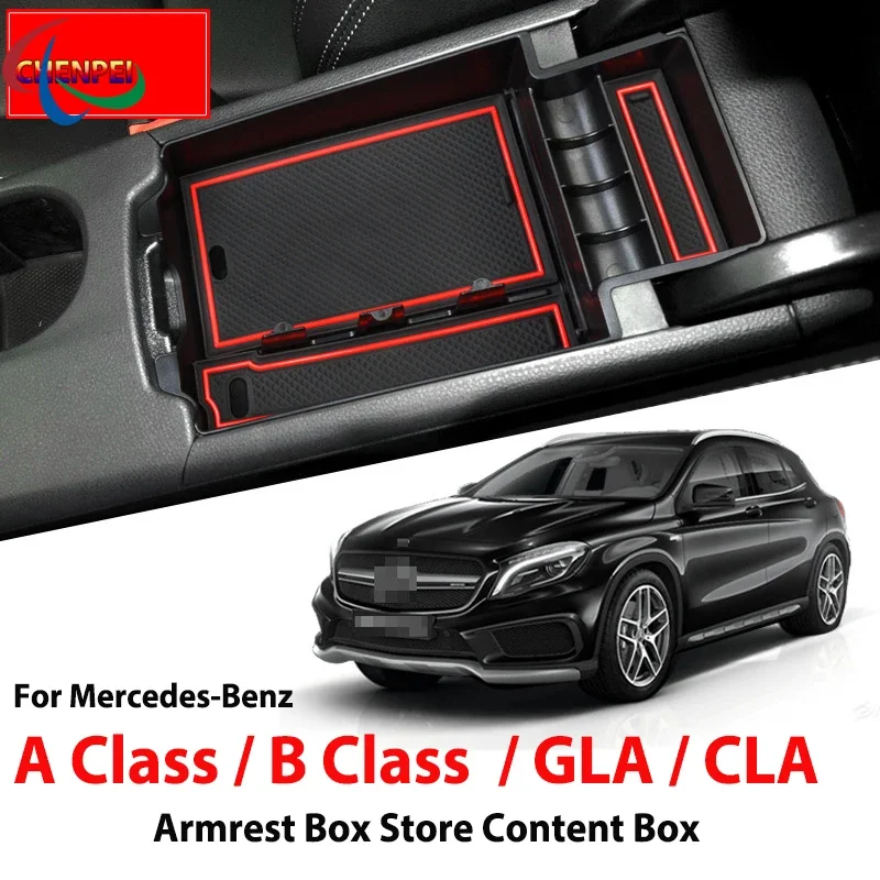 

For Mercedes-Benz A Class B Class GLA CLA Modified Central Armrest Box Storage Box Storage Box Interior Storage Car Accessories