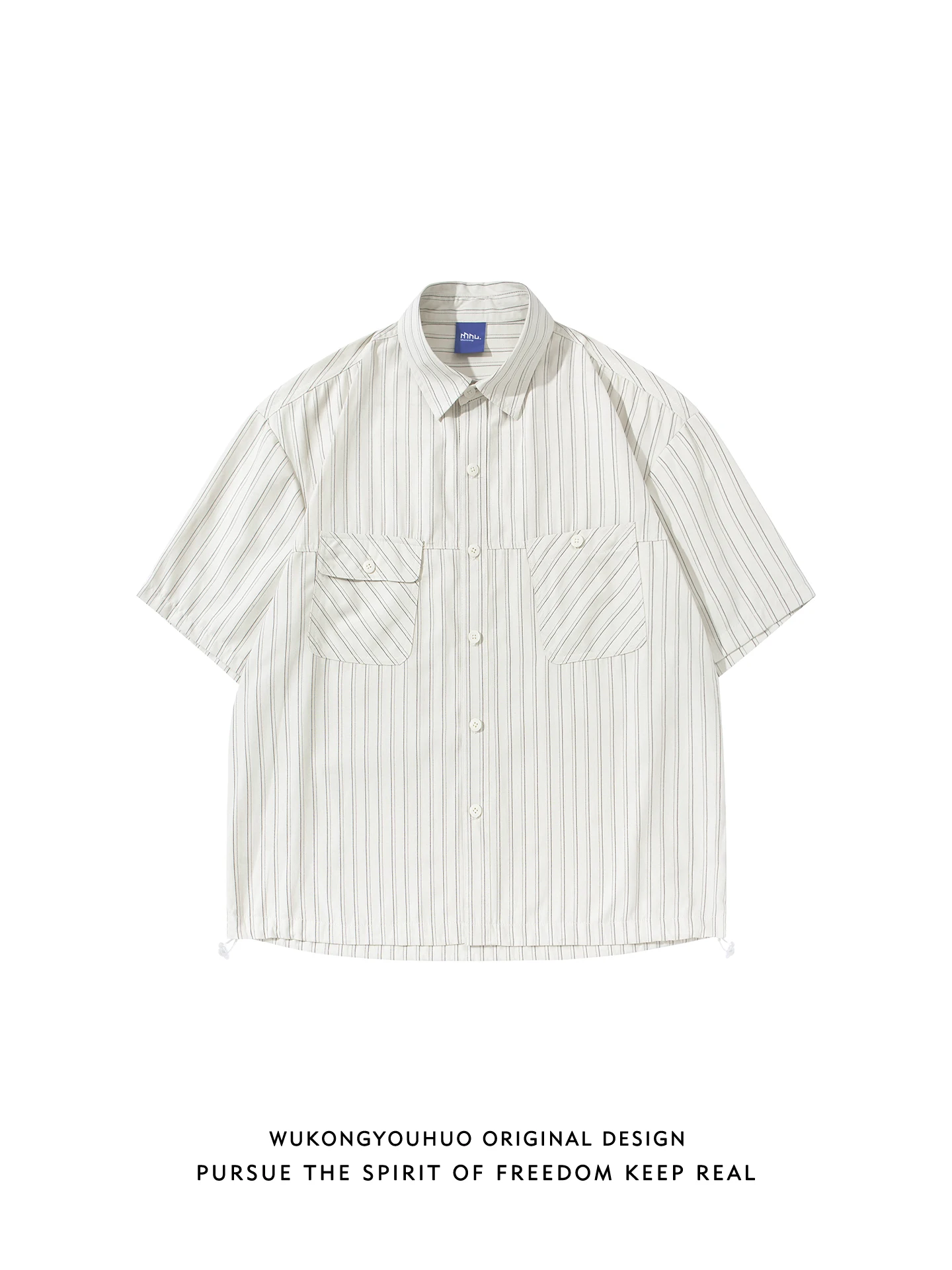 

Summer Casual Loose Men's ort Sve irt Vintage Vertical Stripes Faionable Loose Fit Casual f Sve irt for Couples