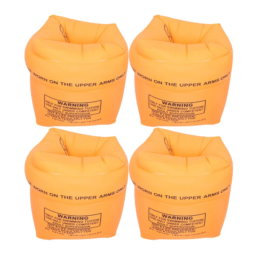 4Pcs Kids Arm Floaties PVC Swimming Sleeves with Dual Aeration Ports Easy Inflate Armbands for Pool Beach Swim Learning Fun
