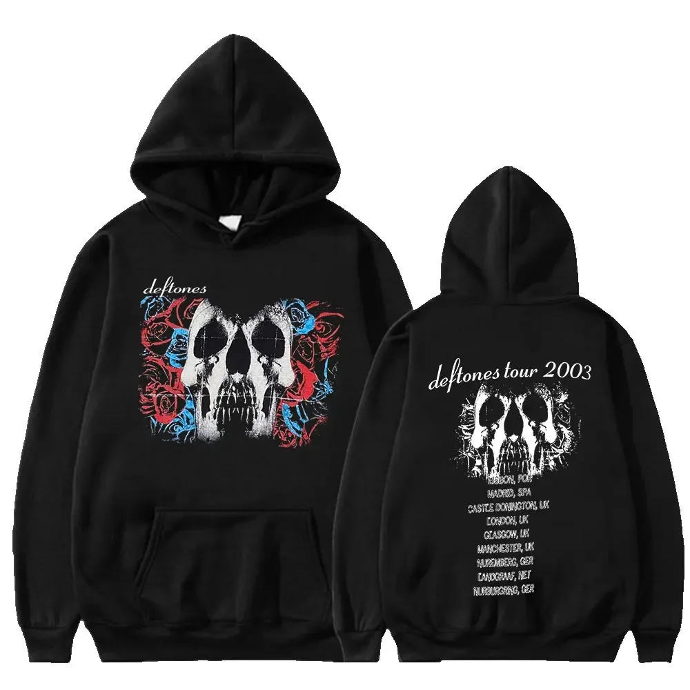 2024 Deftones Fashion Prevalent Print Hooded Men Women Plus Size Hoodies Retro Punk Sweatshirt Unisex Personality Streetwear