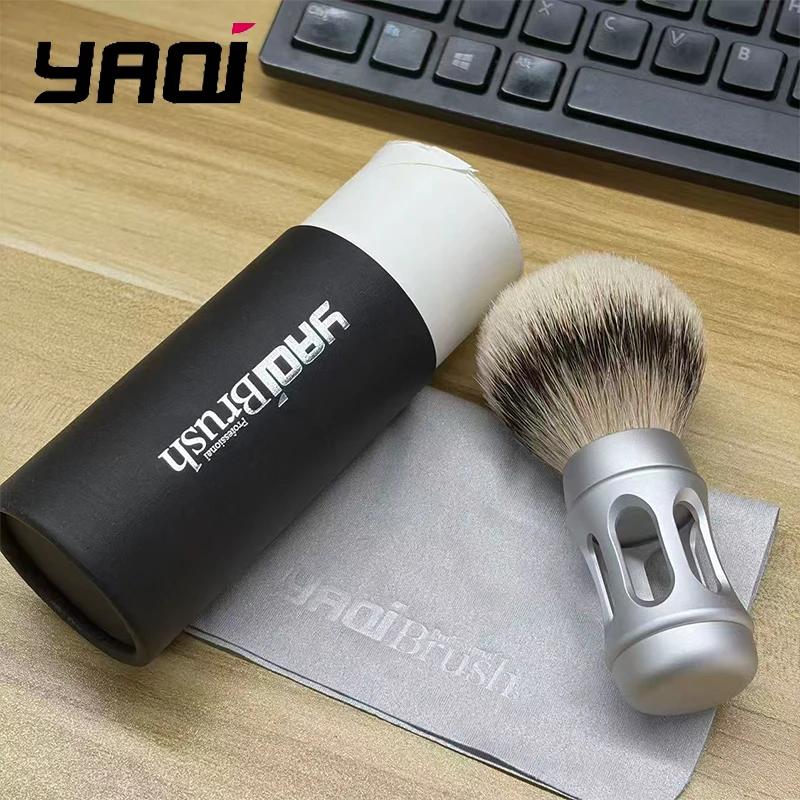 2026-yaqi-bandstand-24mm-pinceau-a-raser-pour-hommes-en-poils-de-blaireau-silvertip-manche-en-metal-chrome-mat-outil-de-toilettage-de-luxe