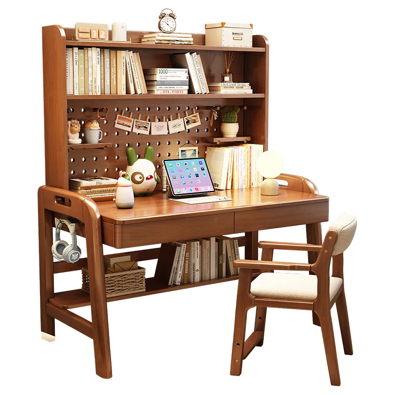 

Solid wood desk simple household children's lifting study table and chair student writing computer desk