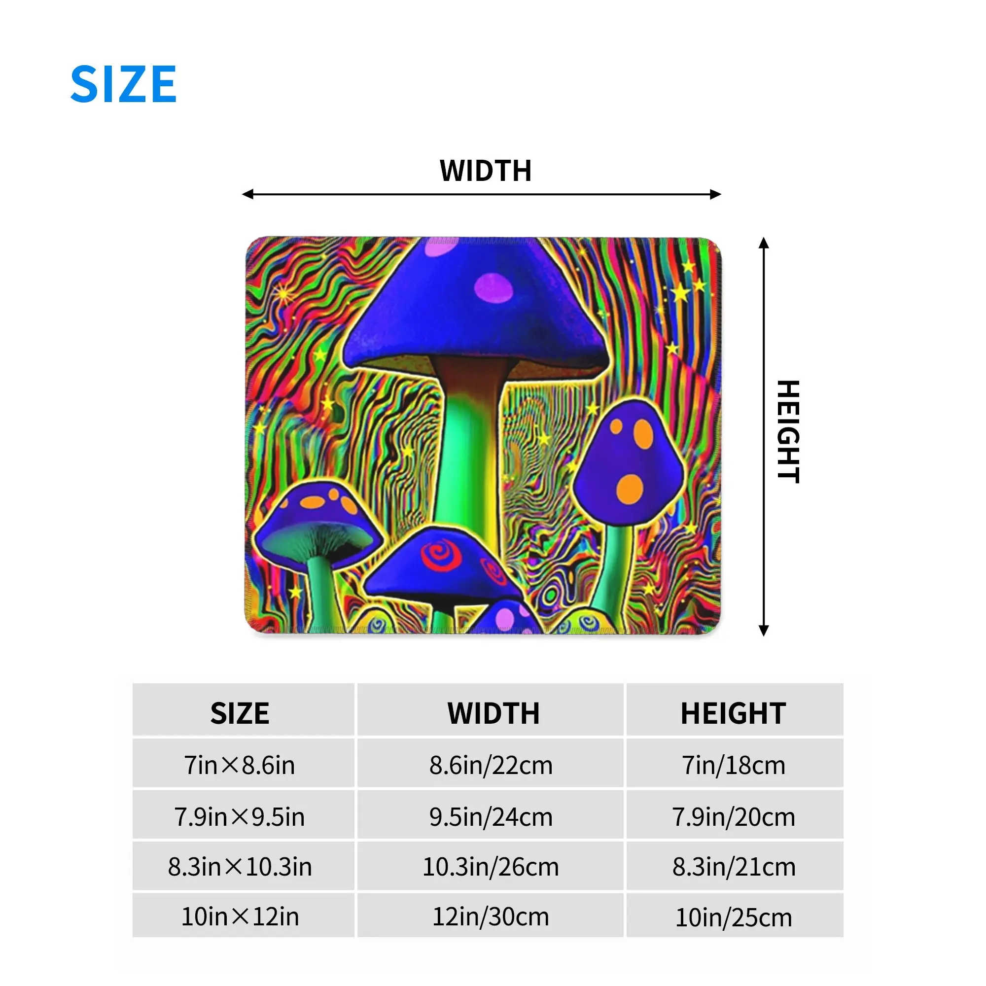 Psychedelic Mushroomsprin Mouse Pad Computer Keyboard Mouse Mat Gaming PC Laptop Desk Mat Office Accessories Table Mats