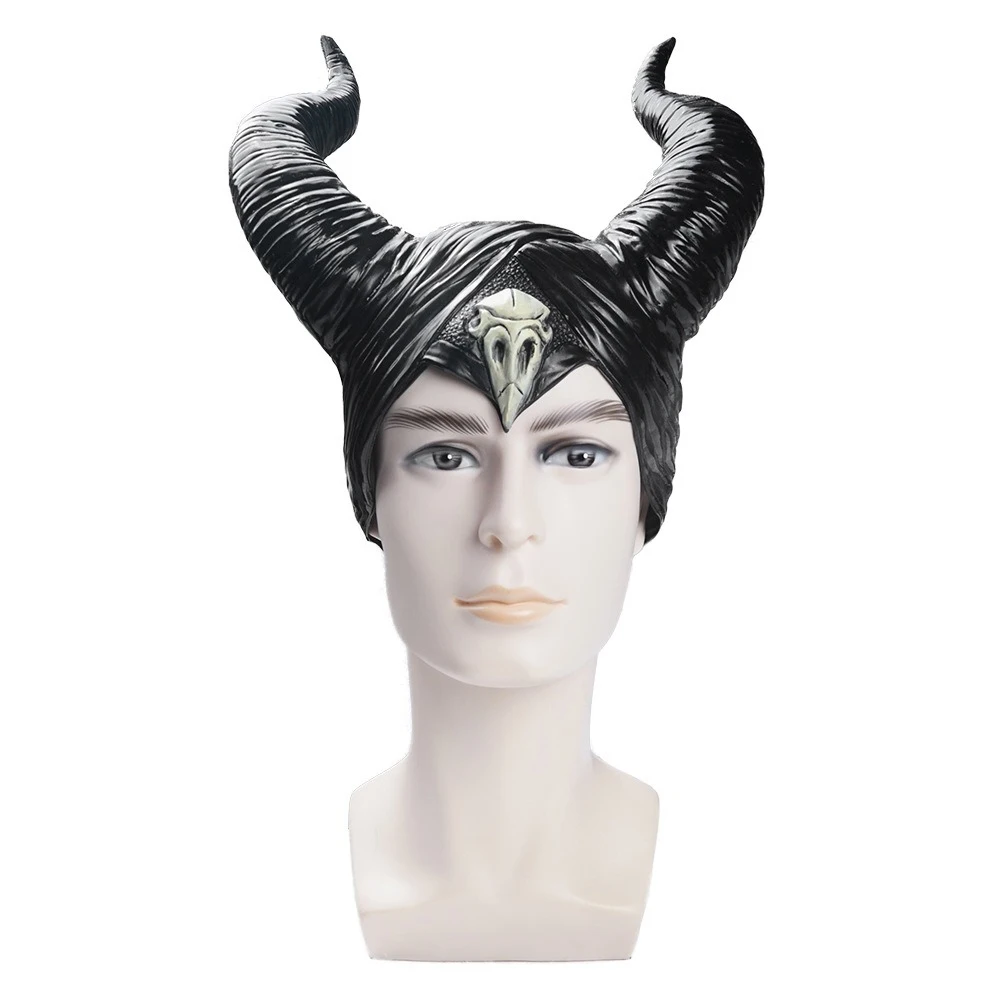 Black Devil Horn Mask Halloween Party Cosplay Sleeping Beauty Witch Bar Accessory Scary Costume Novelty Special Use