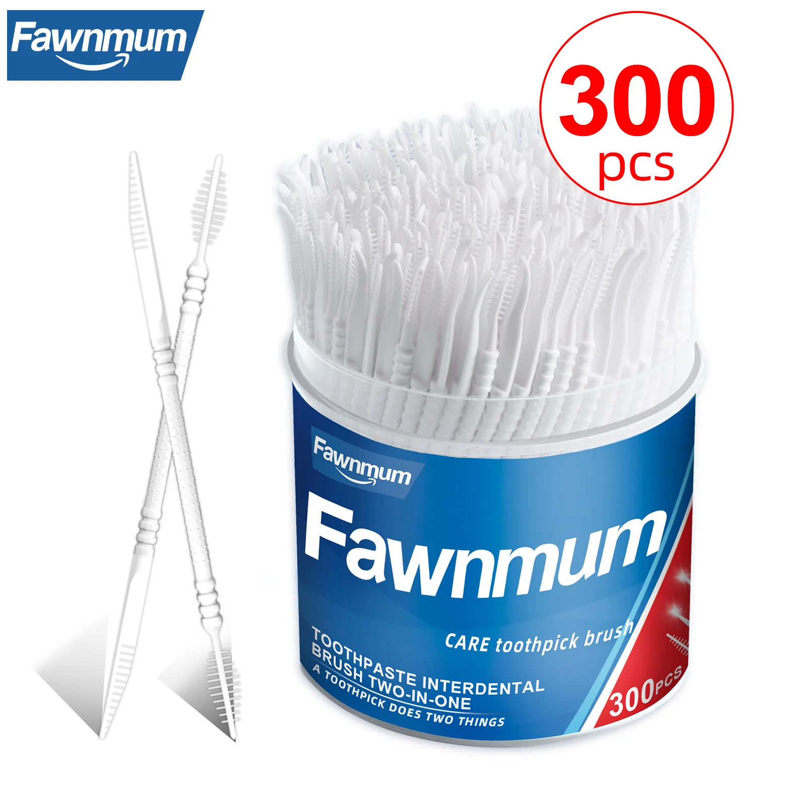 300Pcs Double-Headed Flosser Toothpicks Disposable Interdental Brush Dental Floss Pick Oral Cleaning Hygiene Teeth Care Sticks