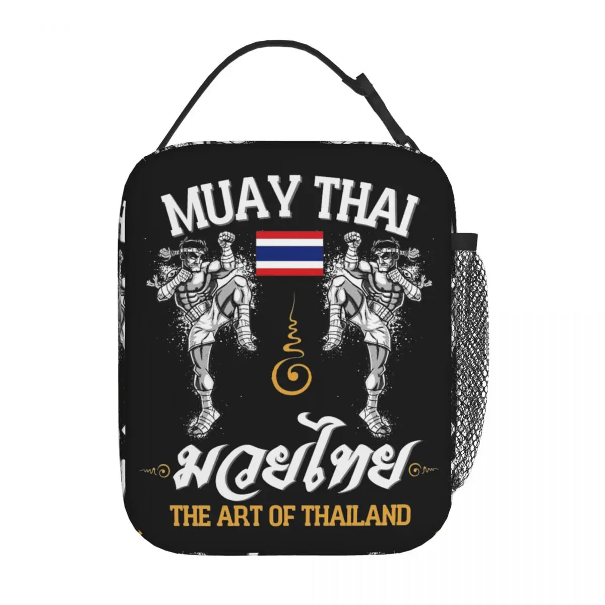 

Muay Thai Sak Yant Accessories Insulated Lunch Bag For Outdoor Thailand Food Box Reusable Thermal Cooler Bento Box