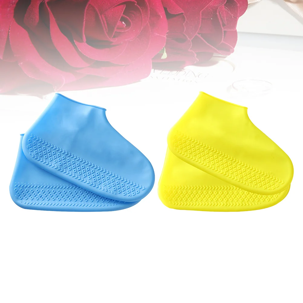 

2pcs Waterproof Shoe Cover 2 Pairs Durable Non-Slip Silicone Overshoes For Outdoor Mud Rain Snow Protection Camping Travel Boot