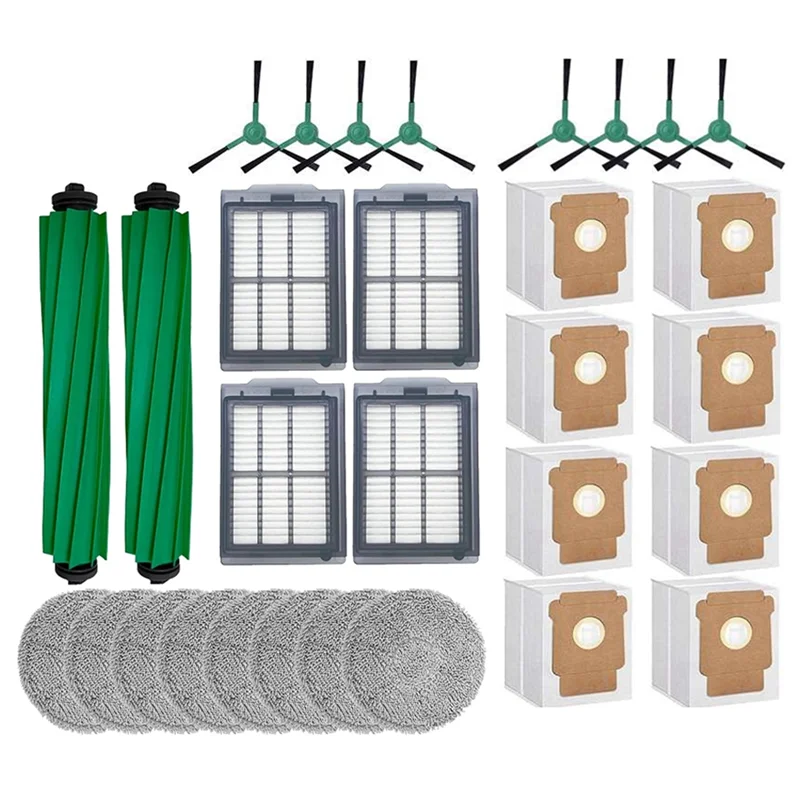 BAAM-30PCS For Irobot Roomba Plus 505 Combo/405 Combo Robot Vacuum Cleaner Brush HEPA Filter Mop Cloth Dust Bag Spare Parts