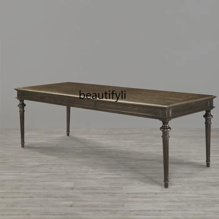 American Country Retro Vintage Conference Table Creative Rectangle Office Table Simple