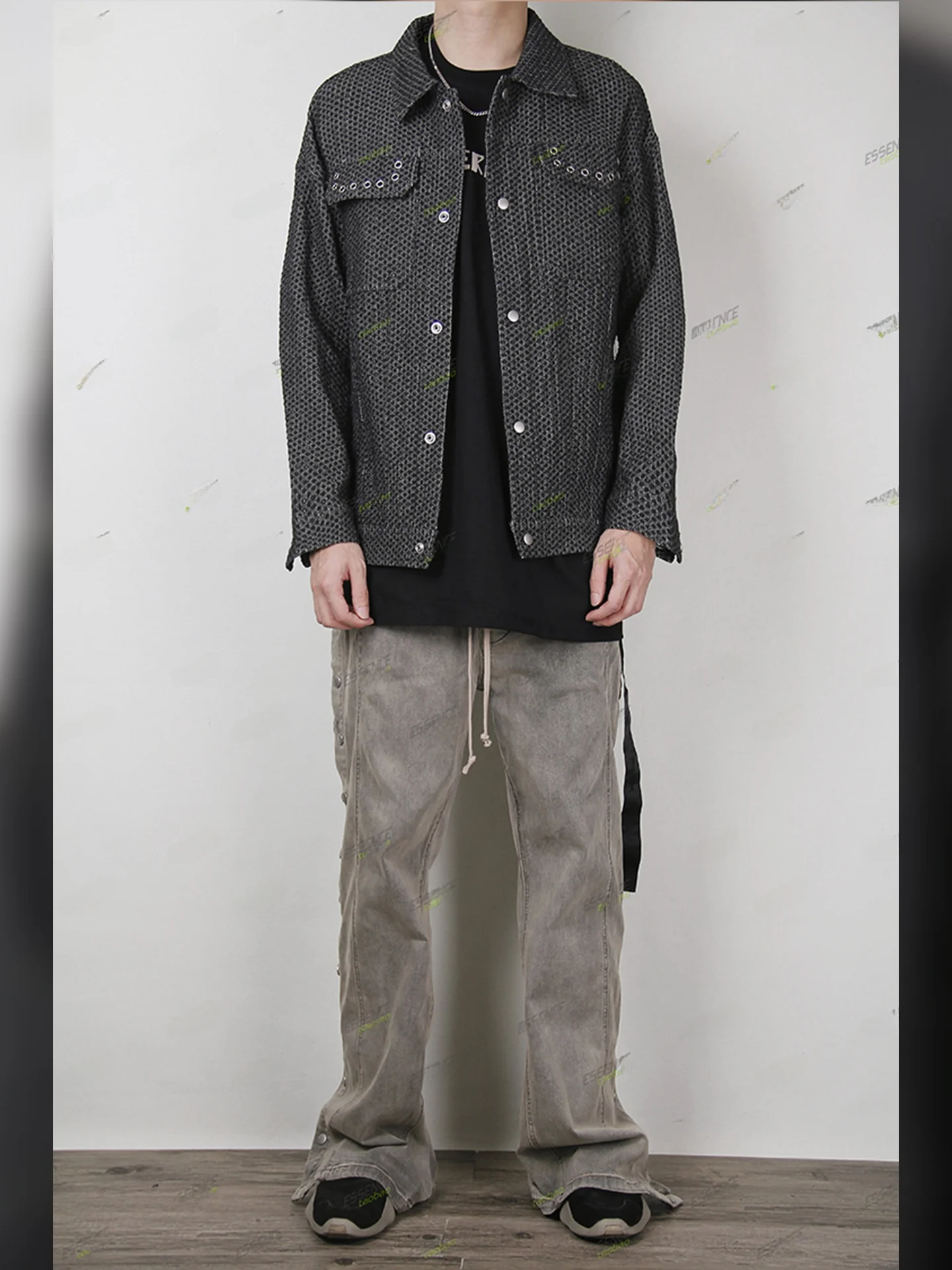 

Мужская куртка Ential K Pioneer RO с текстурным принтом, уличная одежда в стиле хип-хоп, модная, свободного кроя, с длинными рукавами