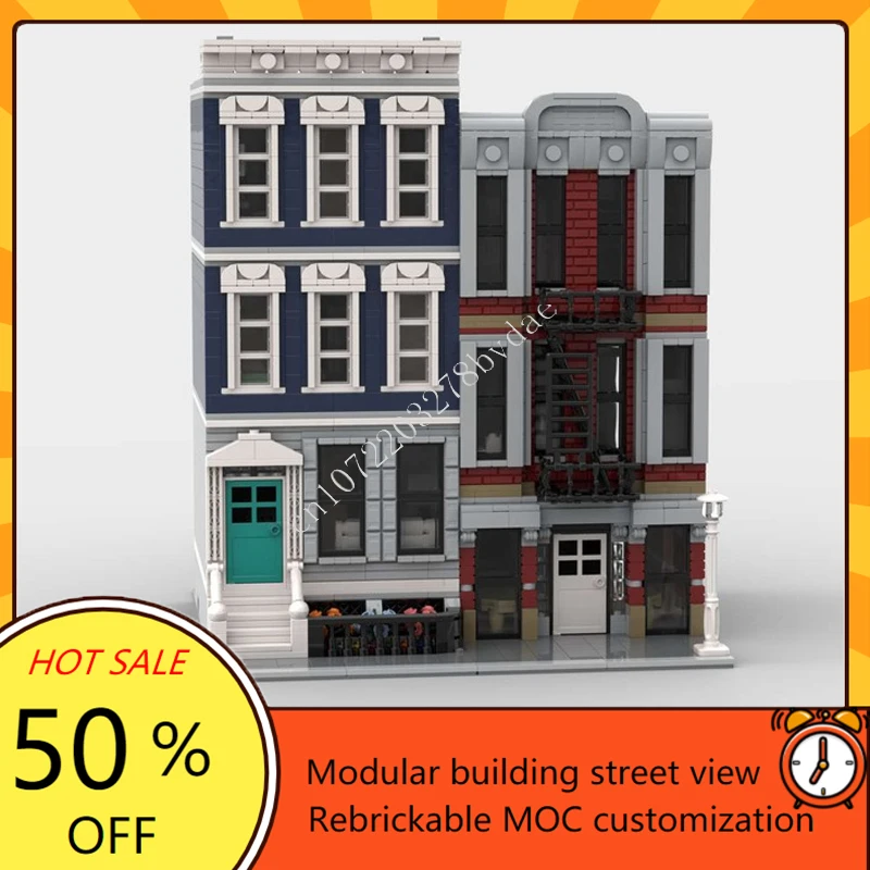 2992PCS Modular Apartment Buildings Modular MOC Creative street view Model Building Blocks DIY Education Assembly Model Toy Gift