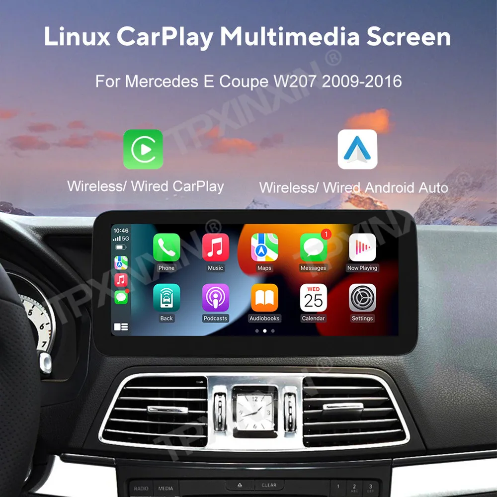 Linux Car Radio GPS Navigation multimedia player For Mercedes Benz E W207 2009-2016 Wireles Android auto,Carplay Airplay unit