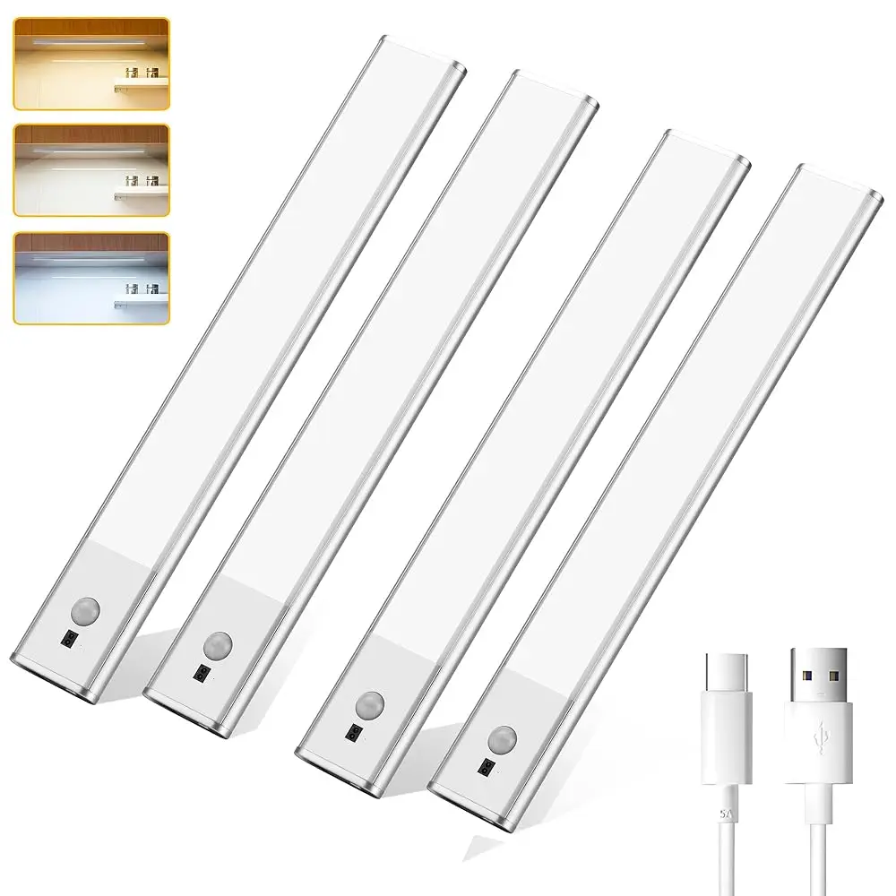 

Under Cabinet Lights - Closet Light 1500Mah Premium 112 Led, Rechargeable 3 Color Temperatures,Wirel And Motion Sensor Lighting