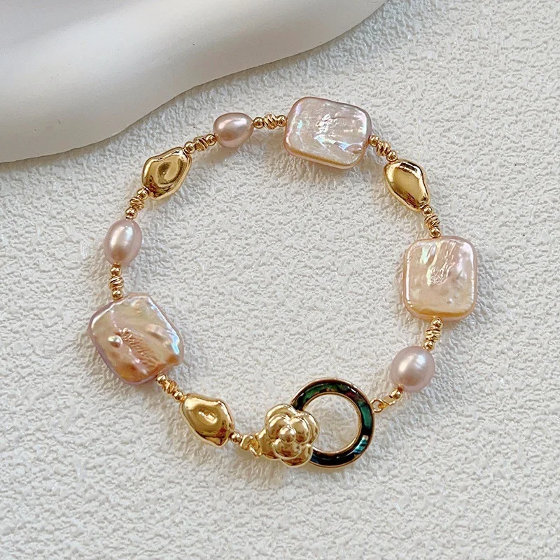 

Miaona, новый натуральный жемчуг в стиле барокко для женщин, легкий роскошный нишевый изысканный браслет из бисера высокого класса, браслет на руку