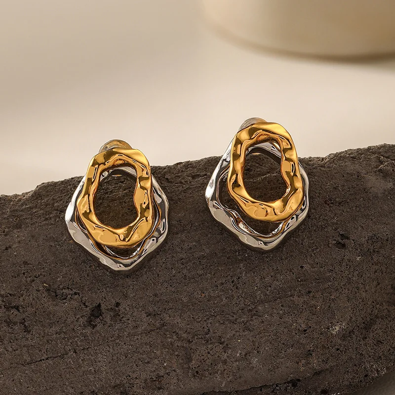 

Fashionable and Simple Heart Shape Lava Jewelry Ring Stainless Steel 18k Gold Plated Waterproof No Fading Ring