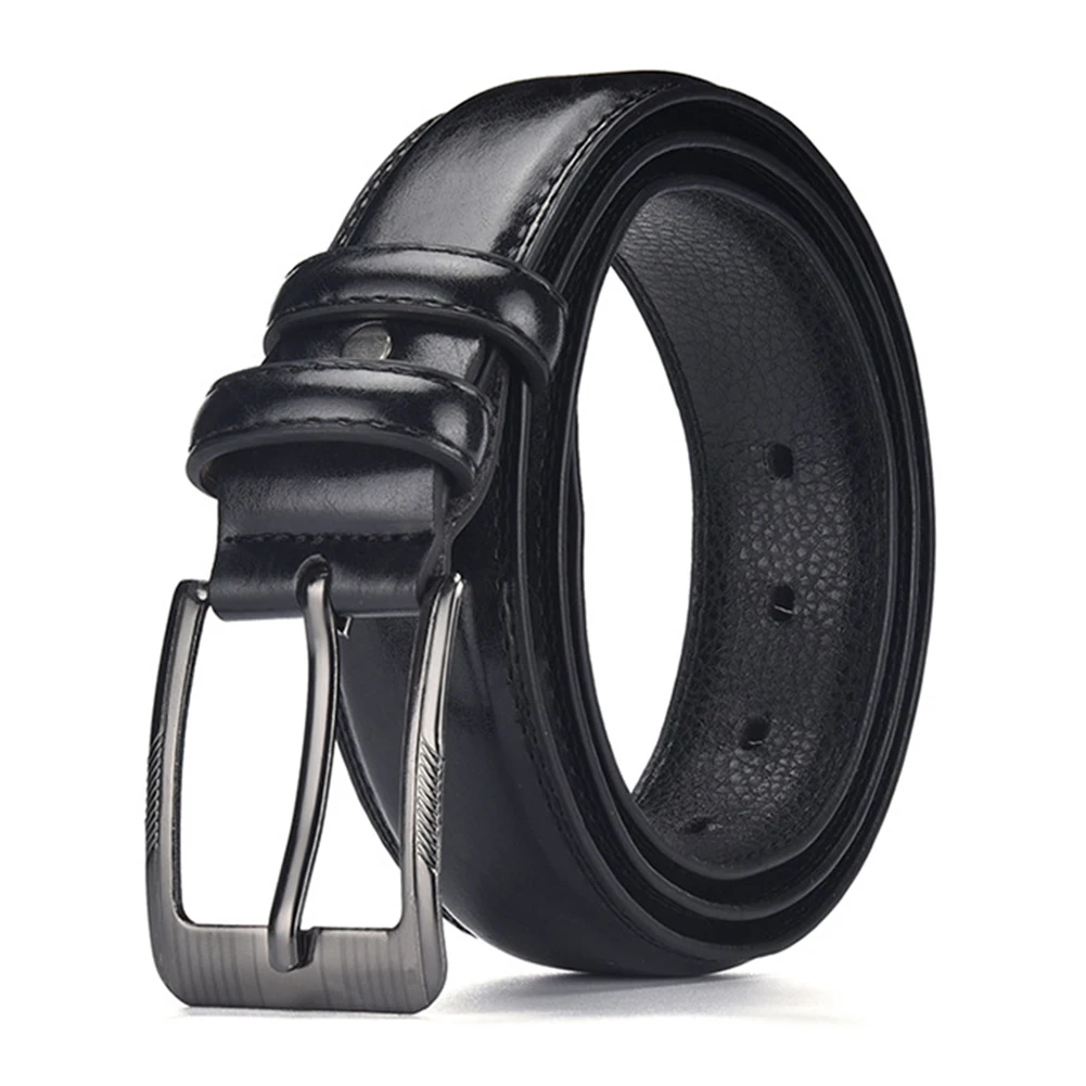 

1pc Fashion Retro Men's PU Leather Belts Formal Dress Belt Solid Color Stainless Steel Buckle Male Casual Belt